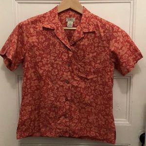 Beautiful Coral Hawaiian L. L. Bean Shirt